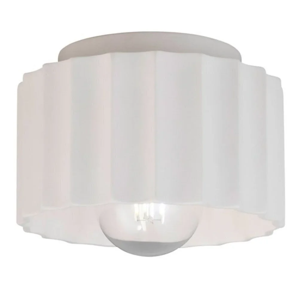 Ceramic Matte White Flush Mount Light Fixture